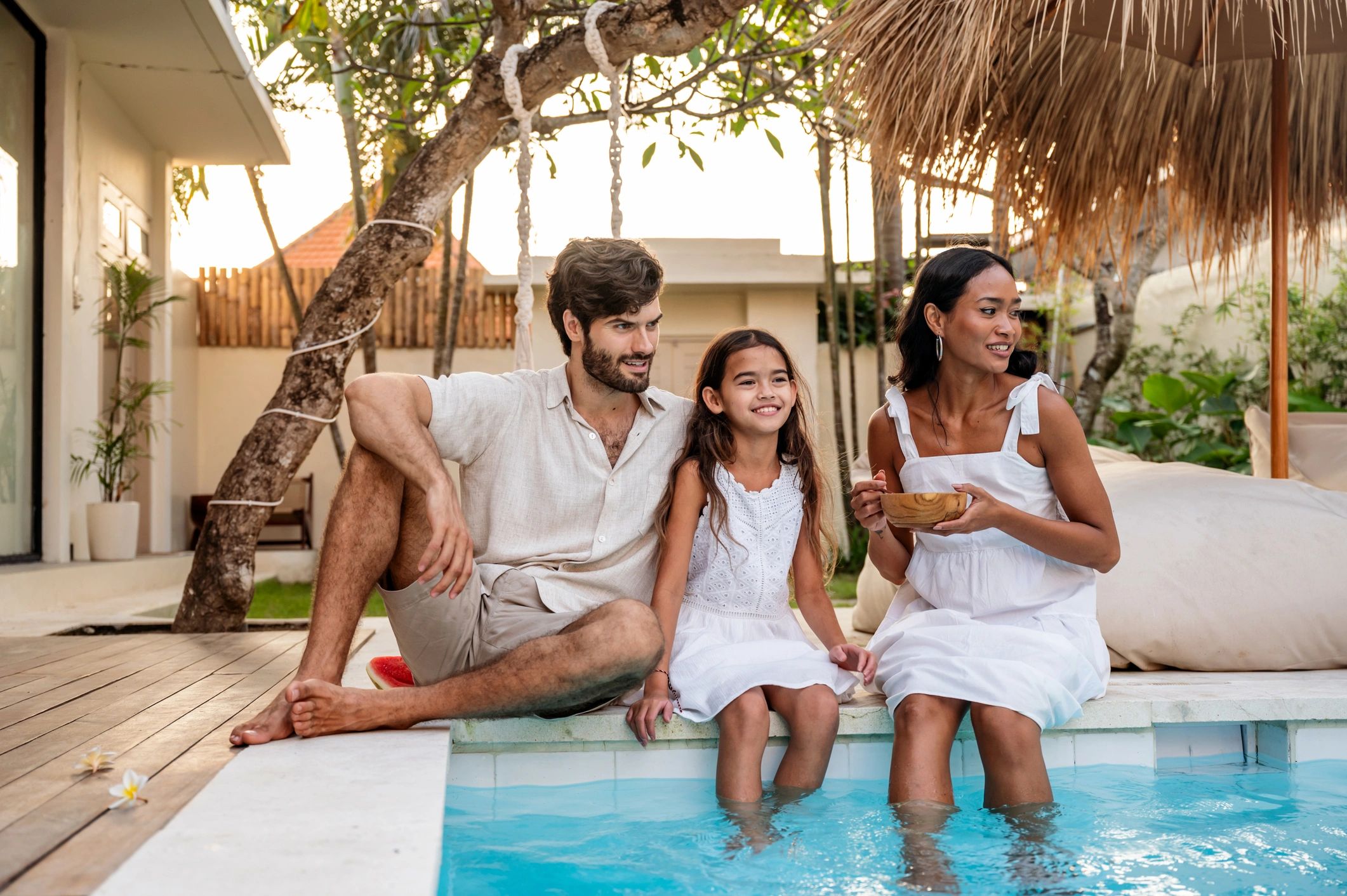 Happy family luxury lifestyle